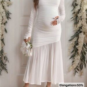 Elegant White Maternity Skirt